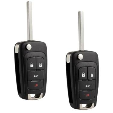 Imagem de Substituição de chaveiro flip serve para Chevy Cruze Equinox Camaro Impala 2010 2011 2012 2013 2014 2015 2016 2017 2018 2019 Malibu Sonic Buick Regal Verano Encore GMC Terrain Controle remoto de