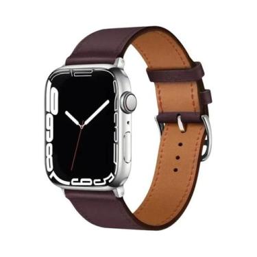 Imagem de Pulseira De Couro Unissex Para Apple Watch 46mm 44mm 41mm 45mm 38-42mm