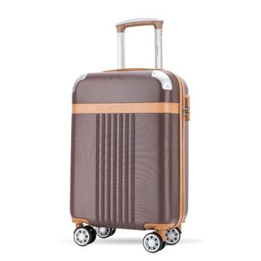 Imagem de Mala de Viagem de Bordo Athena 10kg Rígida ABS Padrão ANAC com 4 Rodas duplas 360º e Trava de segredo numérico, divisória interna com zíper e elástico de fixação, Bronze, Santino – ABGV182P32