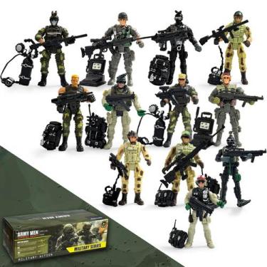 Imagem de Boneco de ação Army Men Soldiers Toy Special Force, 12 unidades - Baim