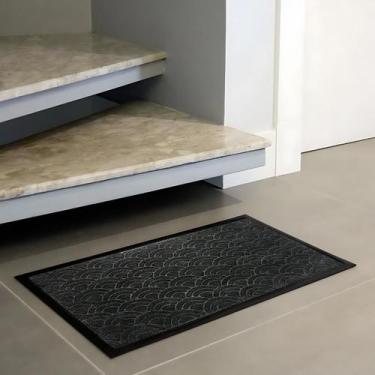 Imagem de Tapete Entrada Sala Antiderrapante Com Texturas - Uzoo, Escama grafite