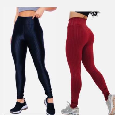 Imagem de Kit 2 Calças Legging Feminina 3 D fitness levanta Empina Bumbum -Cintu