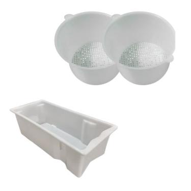 Imagem de 1 Caixa Transporte 24L + 2 Formas Para Queijo 1kg Injesul