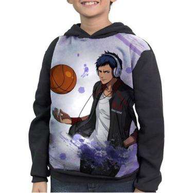 Imagem de Casaco Moletom Infantil Aomine Daiki Gakuen - smoke, Preto, 1