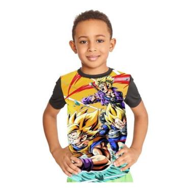 Imagem de Camiseta Infantil Trunks Goku Vegeta Dragon Ball  Ref:845 - smoke, Pre