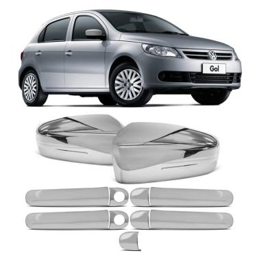 Imagem de Kit Aplique Capa Cromada Maçanetas Retrovisor Gol G5 2012
