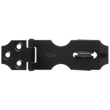 Imagem de Ferrolho Com Porta Cadeado Trinco Preto 6,5X2,5Cm Rocha