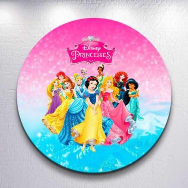 Imagem de Capas Painel Festa Infantil Menina Princesas Painel Redondo Grande ou 