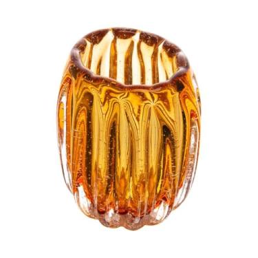 Imagem de WOLFF - Vaso de Vidro Italy Âmbar 10cm x 8,5cm x 12cm-Enxoval - Casamento - Decoração - Enfeites - Mesa Posta - Vasos Decorativos
