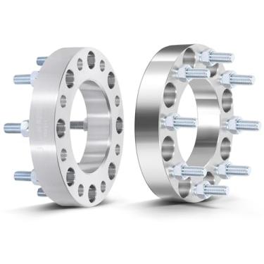 Imagem de SCITOO 2 peças espaçadores de roda 3.8 cm 8x180 furo 125 mm Studs 14x1.5 8 Lug espaçadores de roda adaptadores aptos para Chevrolet Silverado 2500 Silverado 2500 HD Silverado 3500 Silverado 3500 HD