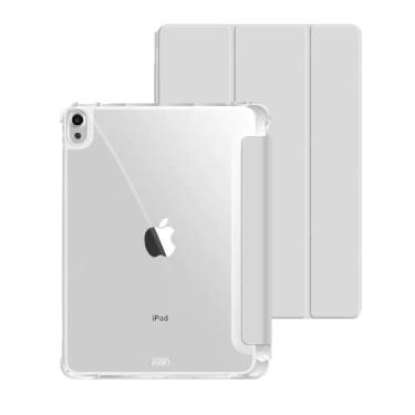Imagem de Capa P/iPad Air 11 M2/M3 5ª 4ª Ger 10.9" Smart Case Slim C/Suporte a Caneta, Fundo Transparente Proteção Total- Anti Impacto/Auto Sleep/Tampa Magnética/Premium Resistente Funcional e Design Fino