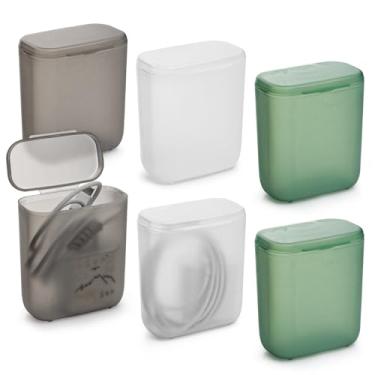 Imagem de NEETUE Caixa de armazenamento de cabo de dados portátil com 6 peças, pequena caixa organizadora translúcida com tampa, capa de fone de ouvido de plástico para cabos de dados, fones de ouvido
