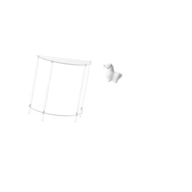 Imagem de Fenteer Mesa de Centro Acrílica com Escultura de Cavalo de Porcelana para Decoração de Sala de Estar, Banheiro E Escritório, E Enfeite de Mesa de Cabeceira Fi