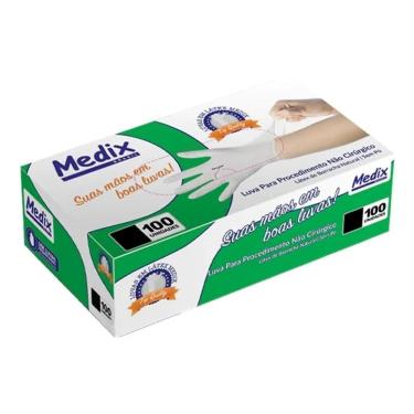 Imagem de Luva Latex Sem Pó Com 100 Unidade Branco G
