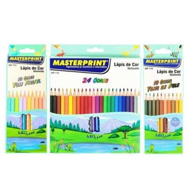Imagem de Kit Lápis De Cor Sextavado 44 Cores - Masterprint - OUTRAS MARCAS