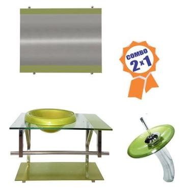 Imagem de Combo 2 em 1 - Gabinete  70cm França + Torneira Ibiza - EKASA, Verde O