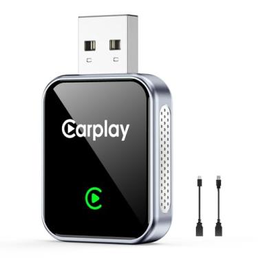 Imagem de Aerlien Adaptador CarPlay sem fio para iPhone, o dongle CarPlay converte com fio para carplay sem fio, adaptador CarPlay tamanho mini Plug & Play, compatível com iOS 10+, conexão rápida e estável, sem