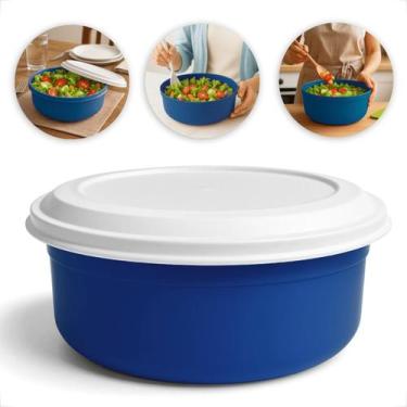 Imagem de Kit 3 Potes Saladeira Redonda 28x10cm Geladeira Organizador Alimentos 