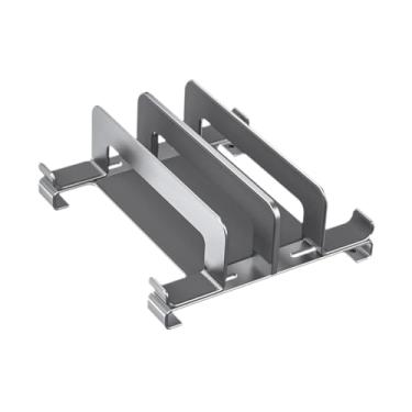 Imagem de BaotyJie Suporte para laptop, suporte para laptop, organizador de mesa para teclado, organizador de mesa ajustável com almofada de silicone para economia de, Prateado