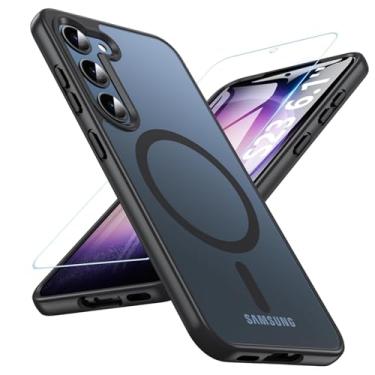 Imagem de Cum2giff Capa magnética para Samsung Galaxy S23, compatível com Magsafe, proteção contra quedas de grau militar à prova de choque, capa preta fina robusta à prova de choque para S23 de 6,1 polegadas