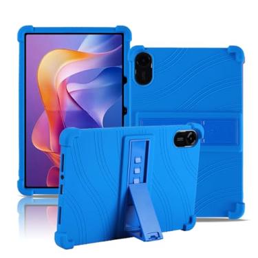 Imagem de Capa para tablet Xiaomi Redmi Pad 2 de 11 polegadas, capa protetora NOUKAJU Tablet, suporte ajustável, silicone macio, capa de proteção de silicone para Redmi Pad 2 (azul)