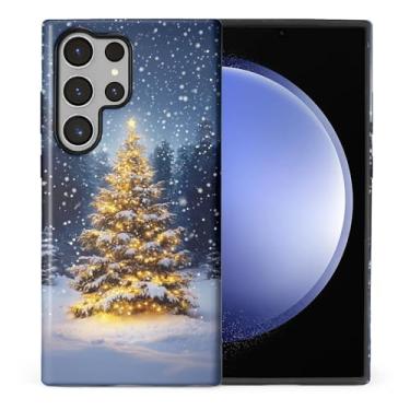 Imagem de CARLOCA Compatível com Samsung Galaxy S23 Ultra Full Body Matte Case para meninas meninos capa dura à prova de choque para Samsung Galaxy S23 padrão ultra fashion linda árvore de Natal luzes