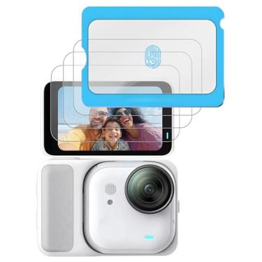 Imagem de Oshmirian Protetor de tela para Insta360 Go Ultra – Pacote com 3 vidro temperado para exibição com ferramenta de fácil instalação, dureza 9H, antiarranhões, clareza HD, sem bolhas, resistente a