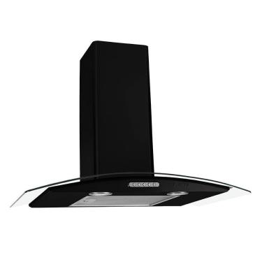Imagem de Coifa De Parede 75cm Vidro Curvo Duto Slim Fogatti Black 110V