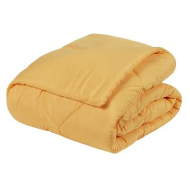 Imagem de Edredom Queen Unique Dupla Face Micropercal 200 Fios Toque De Algodão 1 Peça - Amarelo