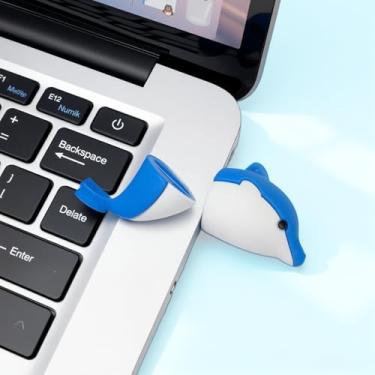 Imagem de Pen Drive USB de 16 GB, dispositivo externo de armazenamento de dados, animal fofo, perfeito para presentear familiares e amigos (golfinho)