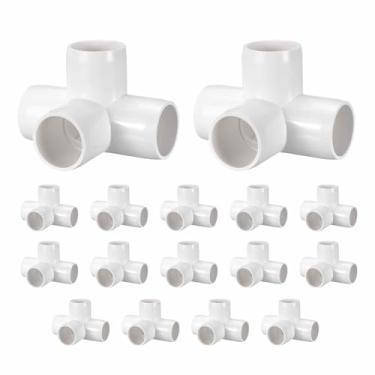 Imagem de DTGN 16 peças de encaixe de PVC de cotovelo de 2,5 cm, encaixe de tubo de PVC de grau cruzado de 4 vias SCH40, conector de cotovelo de canto DIY para móveis de construção, conexão de estrutura de