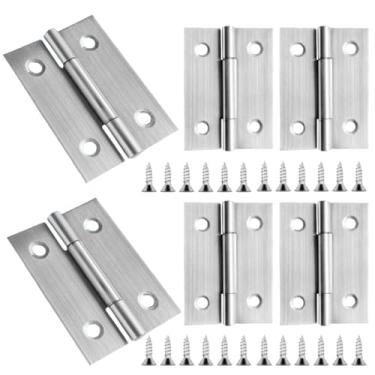 Imagem de 6 peças de dobradiça de porta de 5 cm dobradiça de porta de armário de aço inoxidável, uso de móveis domésticos, para porta, tampa de janela, caixa de madeira, SS