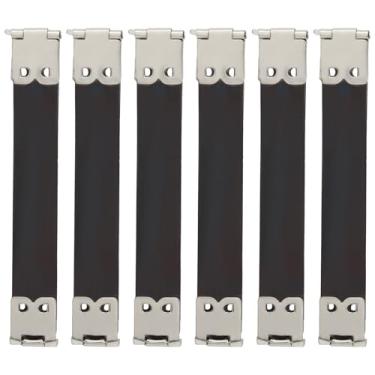 Imagem de Verkelly Pacote com 20 clipes de fecho de metal flexível de 100 mm, dobradiças internas resistentes para porta-moedas, bolsas e projetos de artesanato (prata)