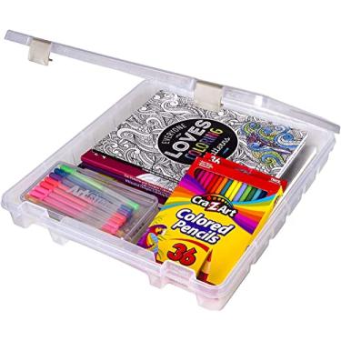 Imagem de ArtBin 9100AB Super Satchel Slim 1 Compartimento Aberto, Organizador de Arte e Artesanato, [1] Estojo de armazenamento de plástico, transparente