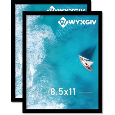 Imagem de Wyxgiv Conjunto de 2 porta-retratos de 21,5 x 28 cm, moldura preta leve e durável com tela de plástico de alta nitidez, 21,5 x 28 cm, horizontal/vertical (2 pacotes|preto | 21,5 x 28 cm)