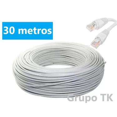 Imagem de Cabo de rede Branco -- 30 Metros profissional -- CFTV -- Internet -- M