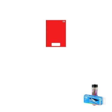 Imagem de Kit Caderno Brochura Capa Dura PEPPER Vermelho 80 Folhas + Caneta Esferográfica Spiro Glow 24 Unidades + Grampeador Alicate S-150