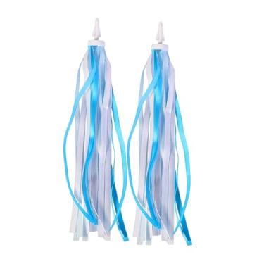 Imagem de oshhni 2x Fitas Decorativas para Guidão de Bicicleta Infantil - Acessórios para Bicicleta - Fitas Universais para Manoplas de - Borlas para Punho, Azul