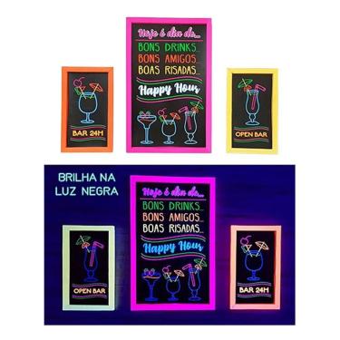 Imagem de Quadro Decorativo Neon Drinks Para Festas - 3 Unidades