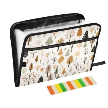 Imagem de Wassud Ilustrações padrão de Natal 13 bolsos organizador de arquivos sanfonado pastas de arquivo expansíveis com abas e adesivos, tamanho carta A4 papel recibo documento pasta organizador para viagem