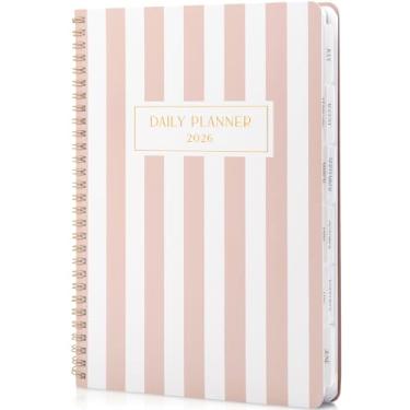 Imagem de Linda agenda diária 2026 – agenda de 17,8 cm x 25,4 cm para mulheres ou homens com pacotes semanais e mensais para facilitar o planejamento – Lindo livro de calendário para organizar tarefas e