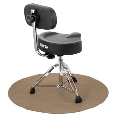 Imagem de PATIKIL Tapete de cadeira de escritório de 89,9 cm, tapete redondo para cadeira de mesa, protetor de piso rígido, antiderrapante, tecido de poliéster para computador, cadeiras giratórias, tapetes de