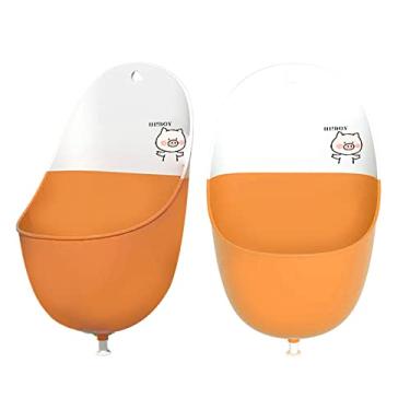 Imagem de Sanpyl Mictório Leve para Bebês, Estilo Desenho Animado, Capacidade Prática, Dobrável, Mictório para Treinamento de Penico para Meninos, Material Pp Tpr (Porco Laranja (com Ganchos e Tampões de Água))