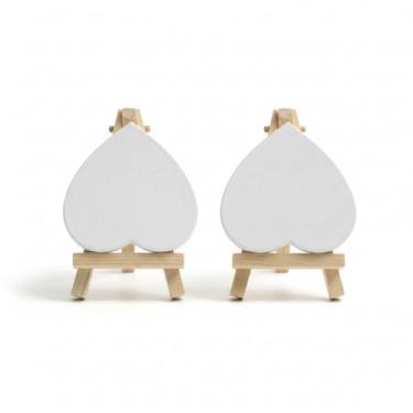 Imagem de Marspark 30 Set Valentine's Gift Mini Painting Set Heart Shape Canvas Wooden Easel, Watercolor Paint and Brush Kit with Valentines Cards for Exchange Gifts Party Favor Art Supplies Beginner Painting