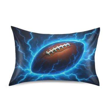 Imagem de Travesseiros de desenho animado marrom bola de rúgbi azul cetim legal estampa floral refrescante king queen travesseiro travesseiro cama cuidados com a pele king size 101,6 cm x 50,8 cm