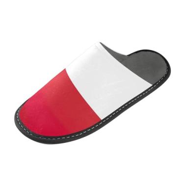 Imagem de Pantufas femininas felpudas para uso interno fofas, com bandeira da Polônia, espuma viscoelástica antiderrapante, tamanho 4-5, Bandeira da Polônia, 6.5-7 Wide