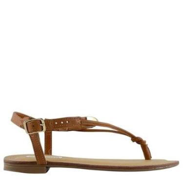 Imagem de Sandália Bottero Feminina Rasteira Caramelo Detalhe Dourado-Feminino