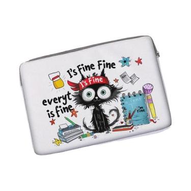 Imagem de Mala Para Laptop Com Estampa De Gato Preto, Conjunto De Bolsa Para Lap