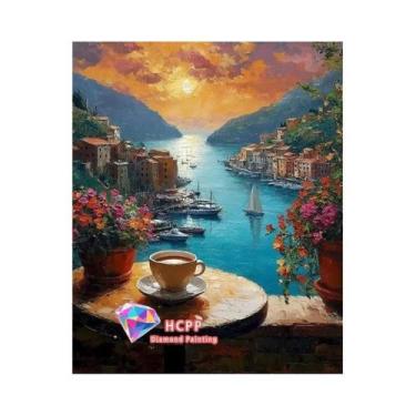 Imagem de Kit De Pintura Em Diamante 5D De Árvore De Coco Na Praia, DIY Mosaico 