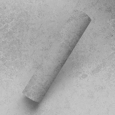 Imagem de Papel de Parede Adesivo Lavável Estilo Tecido Cinza Escuro Sala - BAZA